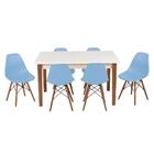 Conjunto Mesa De Jantar Luiza 135cm Branca Com 6 Cadeiras Eam