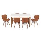 Conjunto Mesa De Jantar Luiza 135cm Branca Com 6 Cadeiras Sli