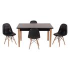 Conjunto Mesa De Jantar Luiza 135cm Preta Com 4 Cadeiras Boto