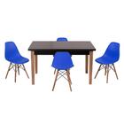 Conjunto Mesa De Jantar Luiza 135cm Preta Com 4 Cadeiras Eame