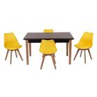 Conjunto Mesa De Jantar Luiza 135cm Preta Com 4 Cadeiras Leda