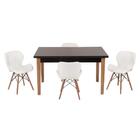 Conjunto Mesa De Jantar Luiza 135cm Preta Com 4 Cadeiras Slim