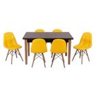Conjunto Mesa De Jantar Luiza 135cm Preta Com 6 Cadeiras Boto