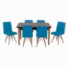 Conjunto Mesa De Jantar Luiza 135cm Preta Com 6 Cadeiras Gomo