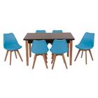 Conjunto Mesa De Jantar Luiza 135cm Preta Com 6 Cadeiras Leda