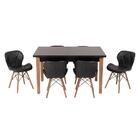 Conjunto Mesa De Jantar Luiza 135cm Preta Com 6 Cadeiras Slim