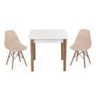 Conjunto Mesa De Jantar Luiza 80cm Branca Com 2 Cadeiras Eame