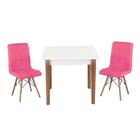 Conjunto Mesa De Jantar Luiza 80cm Branca Com 2 Cadeiras Gomo
