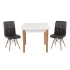 Conjunto Mesa De Jantar Luiza 80cm Branca Com 2 Cadeiras Gomo