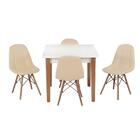 Conjunto Mesa De Jantar Luiza 80cm Branca Com 4 Cadeiras Boto