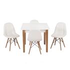Conjunto Mesa De Jantar Luiza 80cm Branca Com 4 Cadeiras Boto
