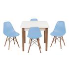 Conjunto Mesa De Jantar Luiza 80cm Branca Com 4 Cadeiras Eame