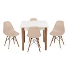 Conjunto Mesa De Jantar Luiza 80cm Branca Com 4 Cadeiras Eame