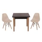 Conjunto Mesa De Jantar Luiza 80cm Preta Com 2 Cadeiras Eames