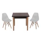 Conjunto Mesa De Jantar Luiza 80cm Preta Com 2 Cadeiras Eames
