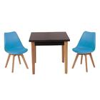 Conjunto Mesa De Jantar Luiza 80cm Preta Com 2 Cadeiras Leda