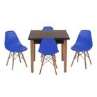 Conjunto Mesa De Jantar Luiza 80cm Preta Com 4 Cadeiras Eames