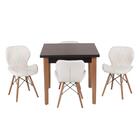 Conjunto Mesa De Jantar Luiza 80cm Preta Com 4 Cadeiras Slim