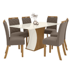 Conjunto Mesa De Jantar Luíza Henn Sem Vidro Com 6 Cadeiras A