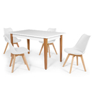 Conjunto Mesa De Jantar Mabel 135x80cm Branca Com 4 Cadeiras