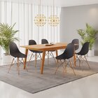 Conjunto Mesa De Jantar Madeira Maciça Retangular Com 6 Cadei