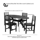Conjunto Mesa De Jantar Mai 160x80 E Cadeiras Luna Assento Md