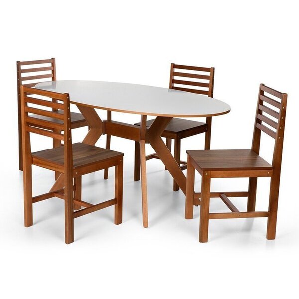 Conjunto Mesa De Jantar Mai 160x80 E Cadeiras Luna Assento Md