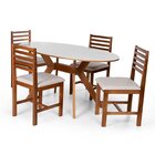 Conjunto Mesa De Jantar Mai 160x80 E Cadeiras Luna Estofadas