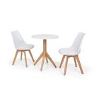 Conjunto Mesa De Jantar Maitê 60cm Branca Com 2 Cadeiras Eame