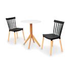 Conjunto Mesa De Jantar Maitê 60cm Branca Com 2 Cadeiras Wind