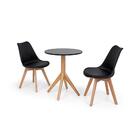 Conjunto Mesa De Jantar Maitê 60cm Preta Com 2 Cadeiras Eames
