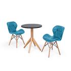 Conjunto Mesa De Jantar Maitê 60cm Preta Com 2 Cadeiras Eames