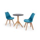 Conjunto Mesa De Jantar Maitê 60cm Preta Com 2 Cadeiras Eames