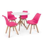 Conjunto Mesa De Jantar Maitê 80cm Branca Com 4 Cadeiras Eame