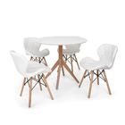 Conjunto Mesa De Jantar Maitê 80cm Branca Com 4 Cadeiras Eame