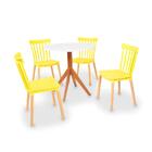 Conjunto Mesa De Jantar Maitê 80cm Branca Com 4 Cadeiras Wind