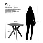 Conjunto Mesa De Jantar Marci 90cm E 4 Cadeiras Luna Assento
