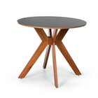 Conjunto Mesa De Jantar Marci 90cm E 4 Cadeiras Luna Estofada