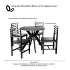 Conjunto Mesa De Jantar Marci 90cm E 4 Cadeiras Luna Estofada