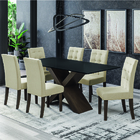 Conjunto Mesa De Jantar Preto Dubai 1,80m Mdf Com 6 Cadeiras