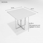 Conjunto Mesa De Jantar Quadrada Branca 4 Cadeiras Estofado R