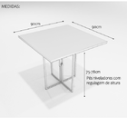 Conjunto Mesa De Jantar Quadrada Branca 4 Cadeiras Estofado R