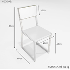 Conjunto Mesa De Jantar Quadrada Branca 4 Cadeiras Estofado R