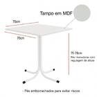 Conjunto Mesa De Jantar Quadrada Branca Com 4 Cadeiras Estofa