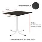 Conjunto Mesa De Jantar Quadrada Branca Tampo Preto Com 4 Cad