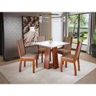 Conjunto Mesa De Jantar Quadrada Luci Off White 90x90cm Com 4