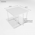 Conjunto Mesa De Jantar Quadrada Pinus 2 Cadeiras Estofado Ri