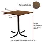 Conjunto Mesa De Jantar Quadrada Preta Tampo Imbuia Com 4 Cad