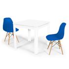 Conjunto Mesa De Jantar Quadrada Sofia Branca 80x80cm Com 2 C