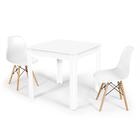 Conjunto Mesa De Jantar Quadrada Sofia Branca 80x80cm Com 2 C